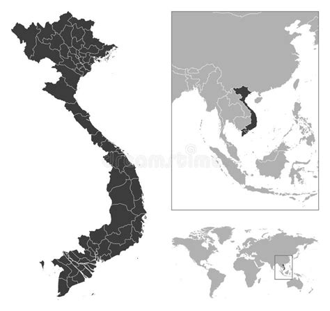 Vietnam Map Detailed Vector Illustration Stock Illustration