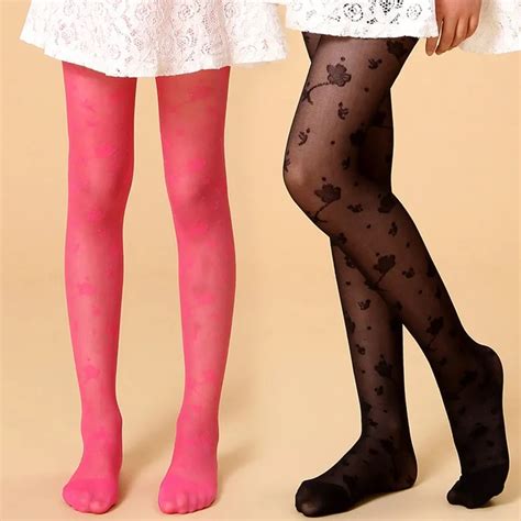 High Quality Fashion Lace Jacquard Slim Thin Pantyhose Kids Girl Tights