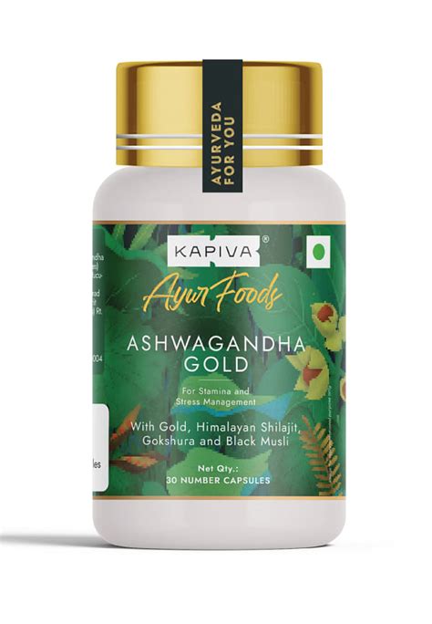 Ashwagandha Gold Capsules Size 30 Gm By Kapiva