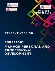 Docx Bsbpef Manage Personal And Professional Development Project