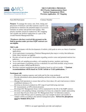 Fillable Online Nrcs Usda Nrcs Farm Bill Program Precision Application