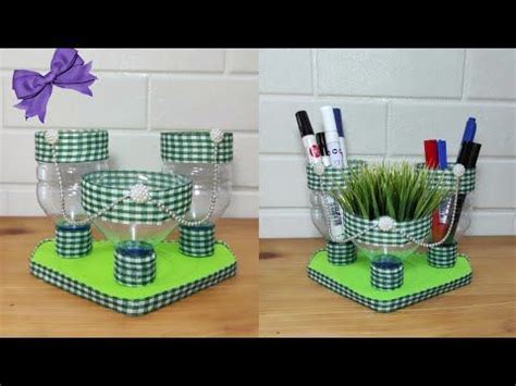 two pictures of vases with green and white checkered paper on them, one ...