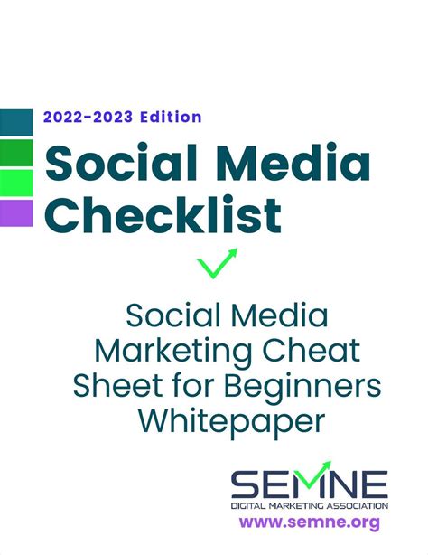 Social Media Cheat Sheet Checklist White Paper Free Cheat Sheet Social