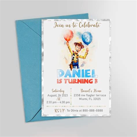 Toy Story Birthday Invitation Printable Invitation Kids Birthday