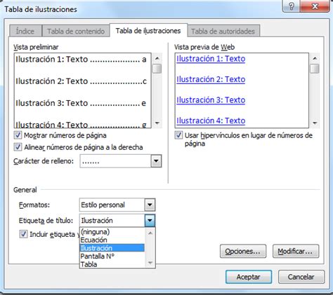 Cómo crear índices de tablas figuras y gráficos en Word