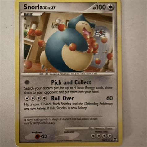 Pokemon genuine Snorlax card from Diamond and Pearl... - Depop