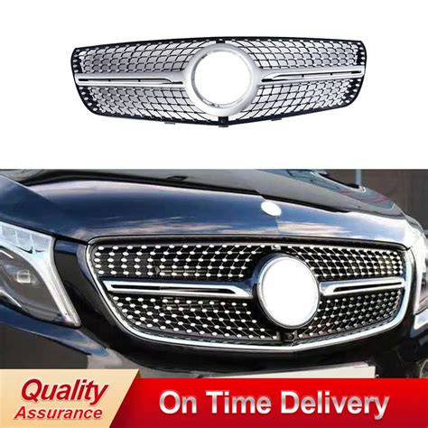 Abs Replacement Diamonds Grille Fit Front Bumper Grille For V Class