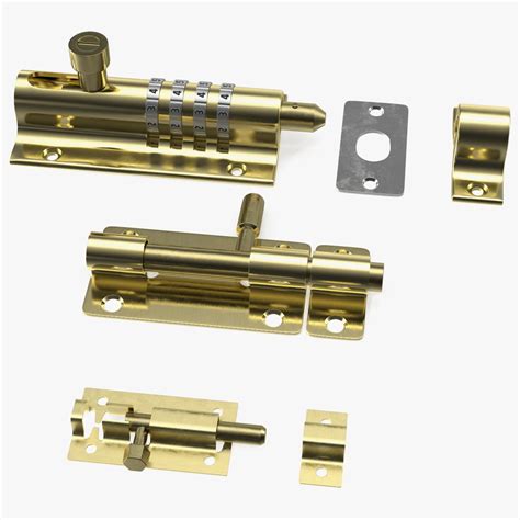 Brass Sliding Door Locks Set 3D Model $29 - .3ds .blend .c4d .fbx .max ...