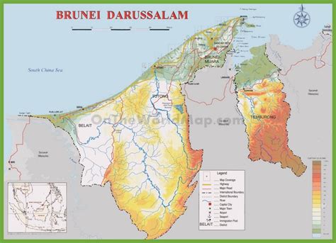 Brunei Physical Map