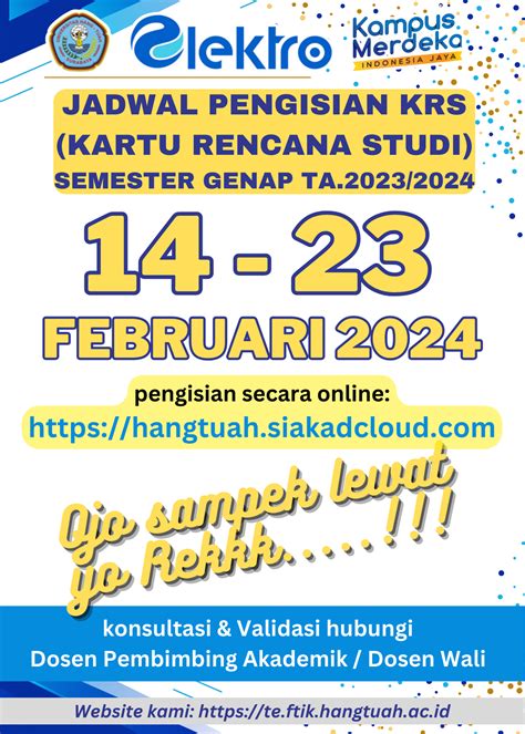 Pengisian Kartu Rencana Studi KRS Semester Genap TA 2023 2024