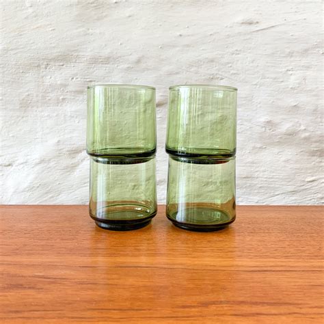 Green Stacking Glasses