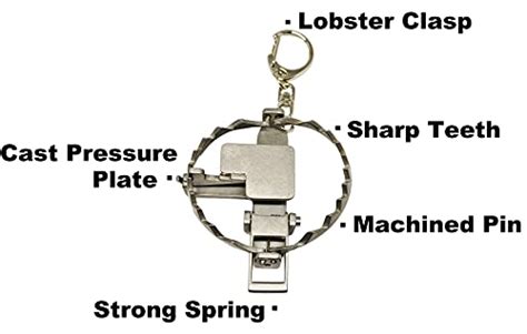 Trappy The Original Mini Bear Trap Keychain That Works Silver1