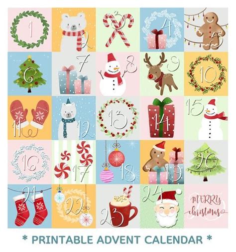 The Printable Christmas Calendar Is Available For Purchase