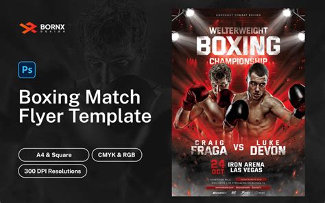 Modello Di Volantino Per Lotta Di Boxe Templatemonster