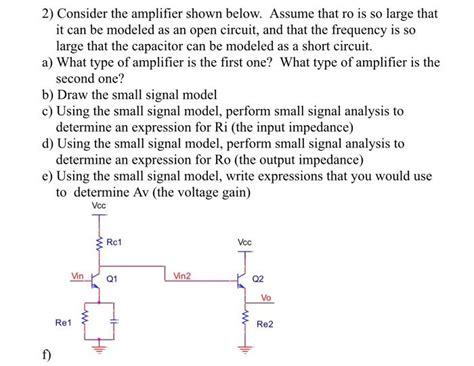 Solved 2 Consider The Amplifier Shown Below Assume That Ro Chegg