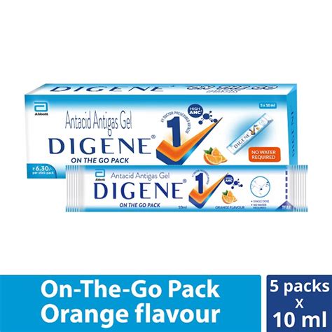 Buy Digene Antacid Antigas Gel On The Go Pack Orange Flavour Pack Of