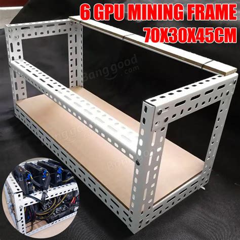 DIY Aluminum Frame Mining Rig Frame For 6 GPU Mining Crypto-currency ...