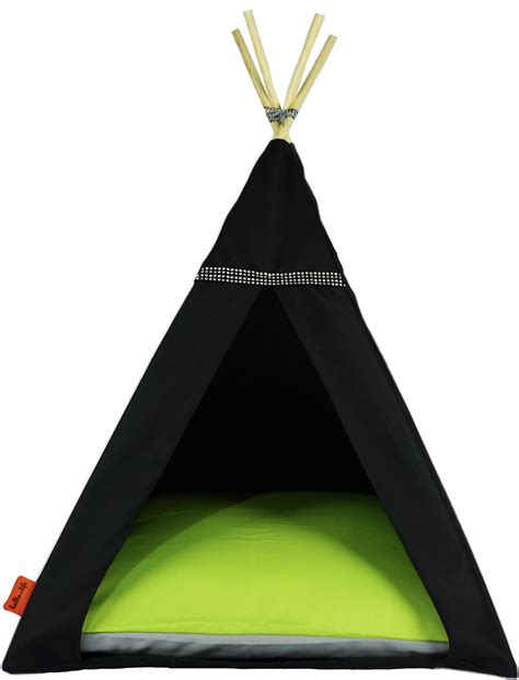 Halkalife Legowisko Tipi Glamour Limonka Czarny M 55x55x82Cm Ceny I