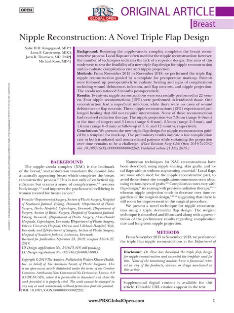 (PDF) Nipple Reconstruction: A Novel Triple Flap Design