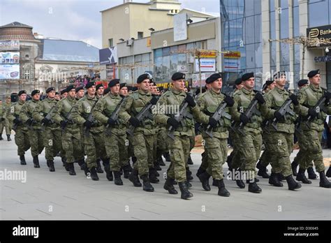 Military parade during Independence Day celebrations, Pristina, Kosovo ...