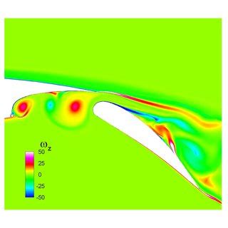 Instantaneous Non Dimensional Spanwise Vorticity Field Around The Flap