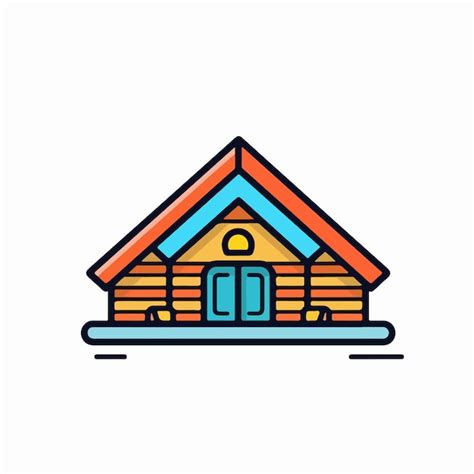 Una Simple Ilustración De Una Casa De Madera Vector Premium