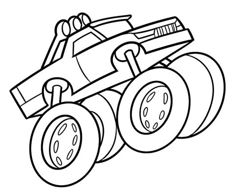 Coloriage Monster Truck De Dessin Animé Télécharger Et Imprimer