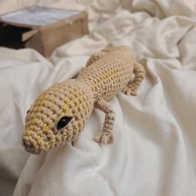 Leopard Gecko Plush, Crocheted Remember Replica, Custom Stuffed Animal ...