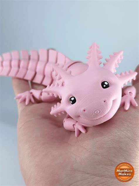 Juguete De Ajolote Sonriente Articulado Figura Axolote Feliz Axolotl