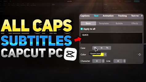 How To Make Subtitles Or Captions All Uppercase In Capcut For Windows