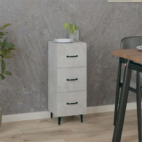 ARMOIRE DE CHAMBRE Buffet Gris béton 34 5x34x90 cm Bois d ingénierie