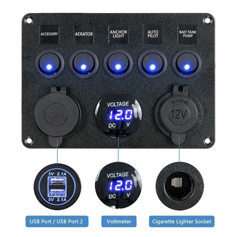 Gang V V Inline Fuse Box Led Switch Panel Dual Boat Camper Truck