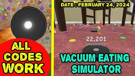 All Codes Work Vacuum Eating Simulator Roblox February 24 2024 How