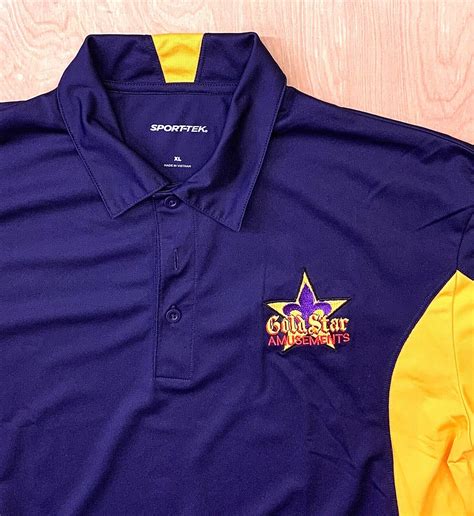 Gold Star Amusements Carnival Uniform Polo Shirt Embr Gem