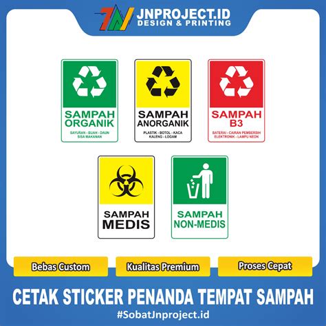 Jual Stiker Penanda Tempat Sampah Jenis Sampah Non Anorganik Medis