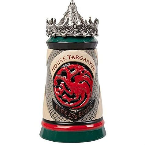 Game Of Thrones House Targaryen Stein 22 Oz Ceramic Base With Pewter