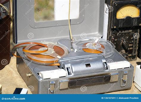 Antique Vintage Reel To Reel Tape Recorder Stock Image Image Of Film