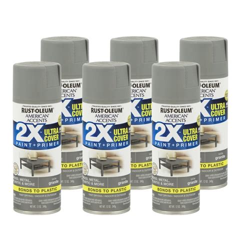 Granite Rust Oleum American Accents 2x Ultra Cover Satin Spray Paint 6 Pack