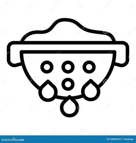 Full Water Colander Icon Outline Vector Strainer Sieve Stock