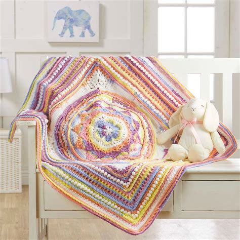 Herrschners Colorfully Cute Baby Blanket Crochet Kit