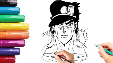 How To Draw Jotaro Step By Step Jojo S Bizarre Adventure Youtube