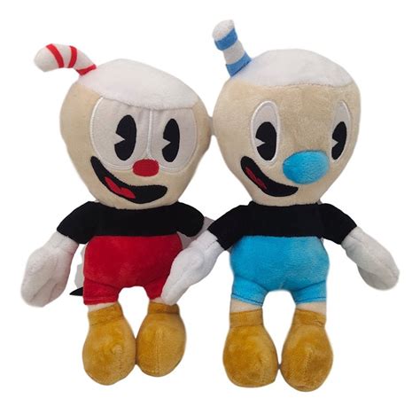 2 Piezas Cuphead Mugman Muñeco Peluche Niños Juguetes 25cm Cuotas sin