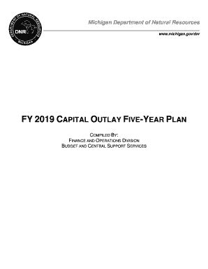 Fillable Online FY 2019 CAPITAL OUTLAY FIVE YEAR PLAN Fax Email Print