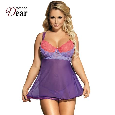 Comeondear Plus Size Night Lingerie Woman Nightie Babydoll Summer Night