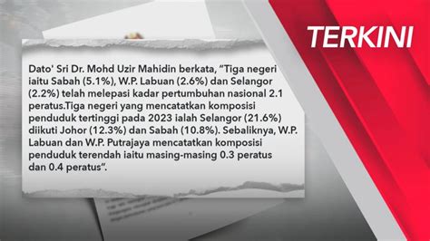 Terkini Jumlah Penduduk Malaysia Dianggar Juta Astro Awani