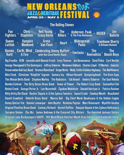 New Orleans Jazz Heritage Festival 2024 Lineup The New Orleans Jazz