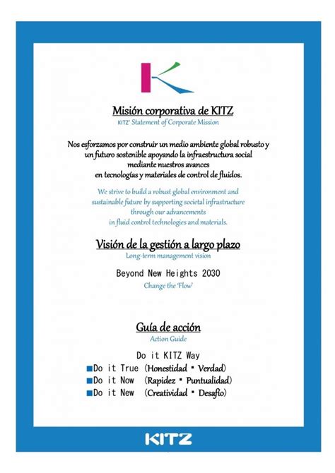 Filosofía Kitz Corporation of Europe