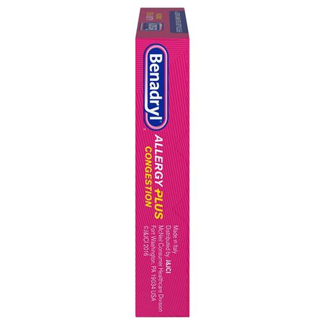 Benadryl Allergy Plus Congestion Ultratabs, Allergy Medicine with Diphenhydramine HCl ...