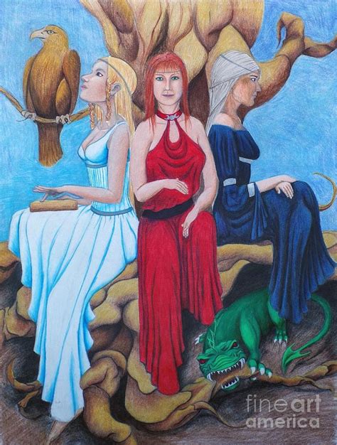 The Norns Drawing By Delsa B Fine Art America