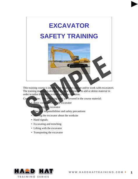 Pdf Excavator Safety Training · 1 Excavator Safety Training This Training